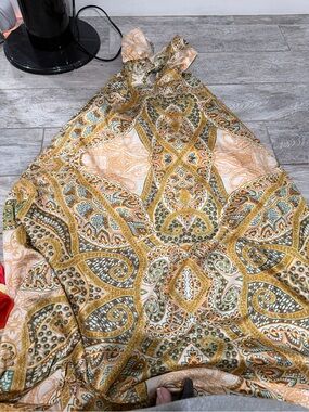 Gold and Green Paisley Halter Dress